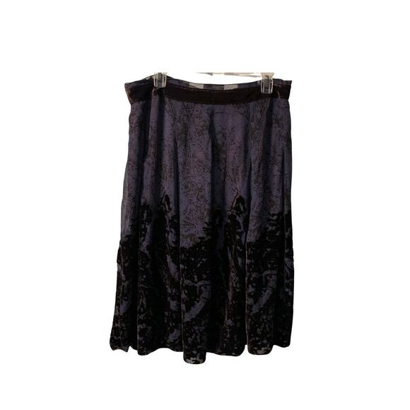 Elie Tahari Women's Velvet Burnout Raven Skirt Size 14 NEW Purple Whimsigoth - Picture 1 of 8